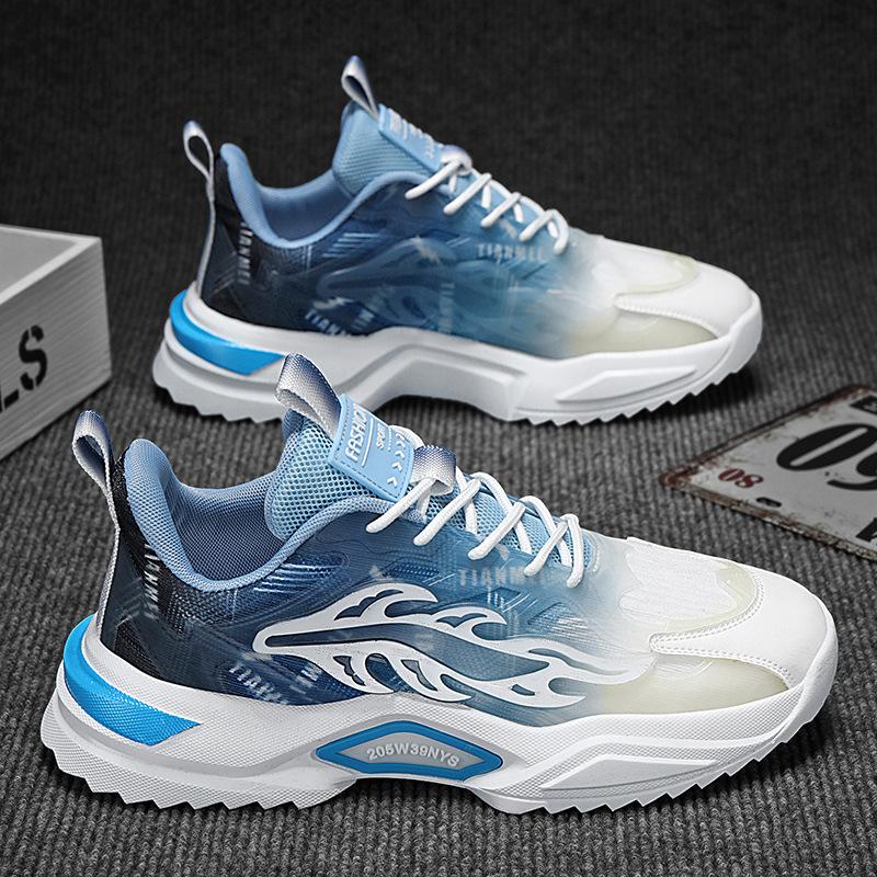 2025 New Men's Shoes Summer Breathable Thin Youth Mesh Sports Shoes Casual Running Ice Silk Cloth Dad Shoes