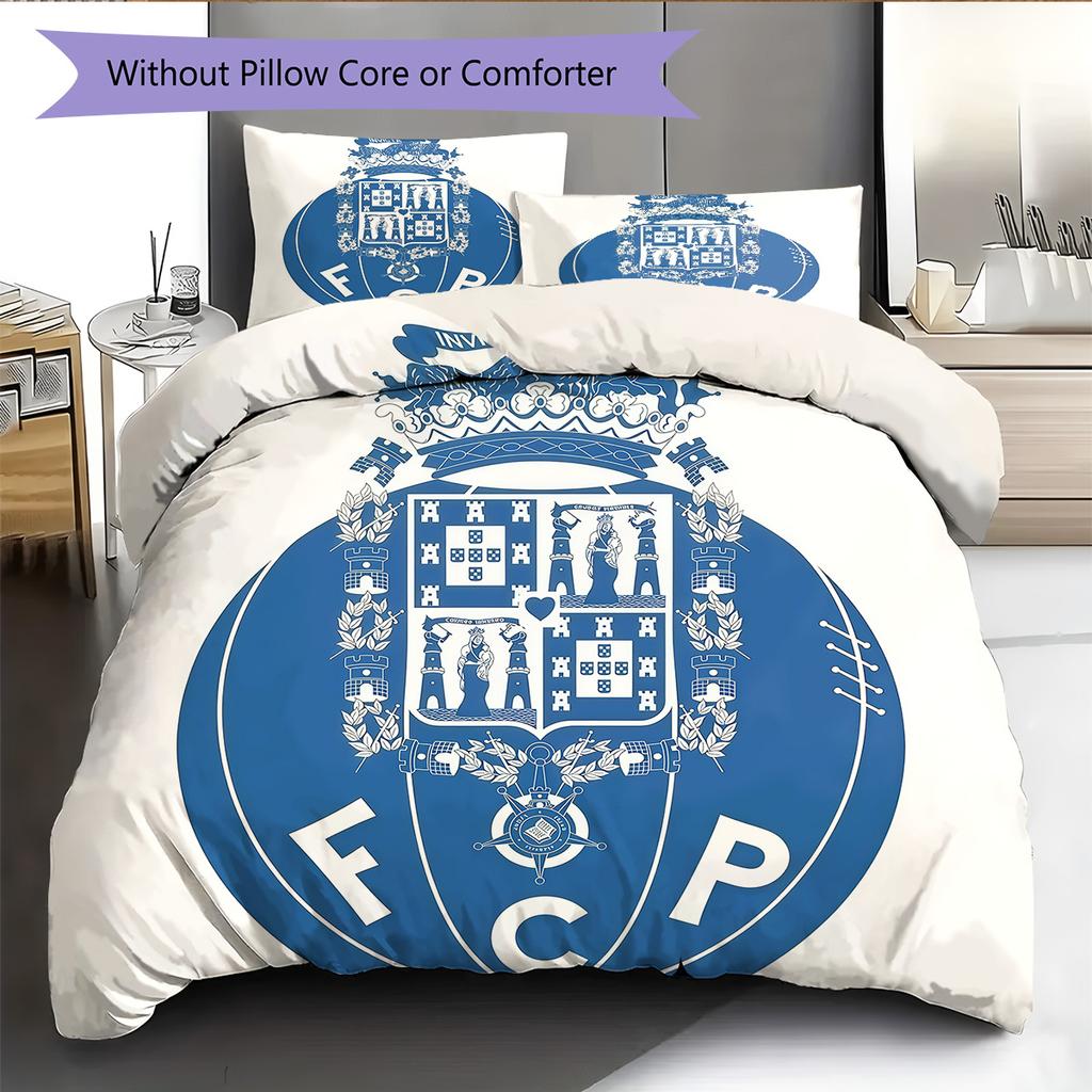 Juego de edredón y fundas de almohada del club de Oporto Decoración del hogar Regalo de cumpleaños (1 * funda nórdica + 2 * fundas de almohada, sin núcleo)