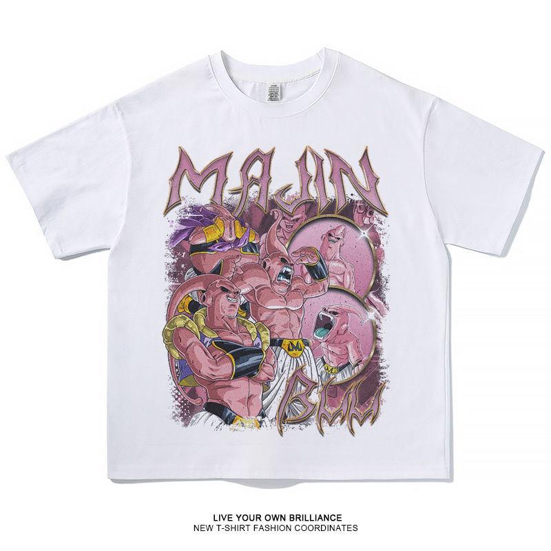 Retro Animation Dragon Ball Sun Wukong Pure Cotton T-shirt Two-dimensional Summer Wear Men and Women Streetwear