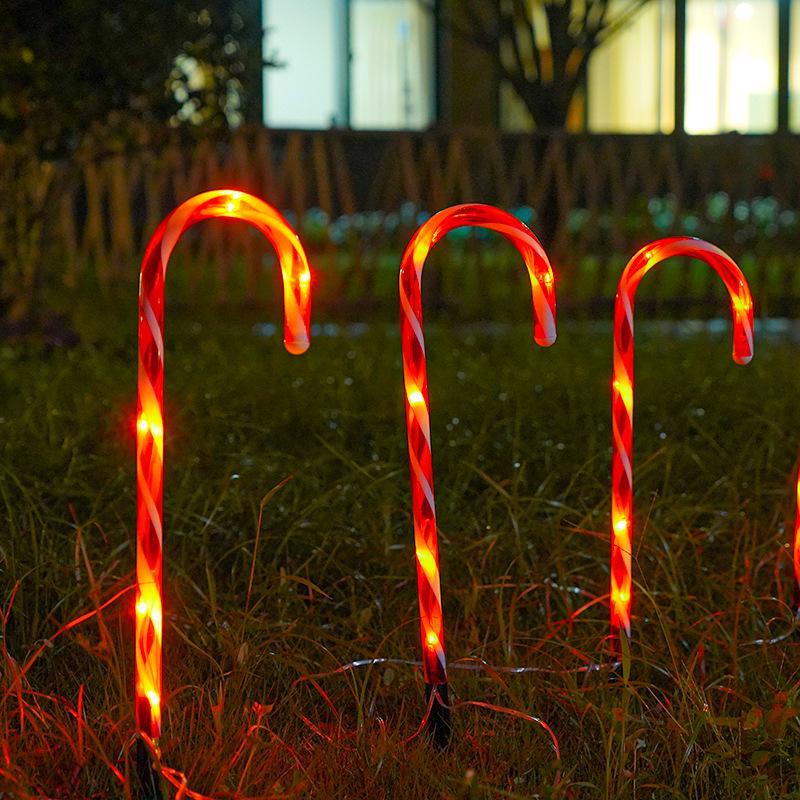 

Solar Candy Cane Christmas Lights: Outdoor Waterproof Decorative Star Lights for Lawn and Landscape Waterproof Battery Box (1 to 4)