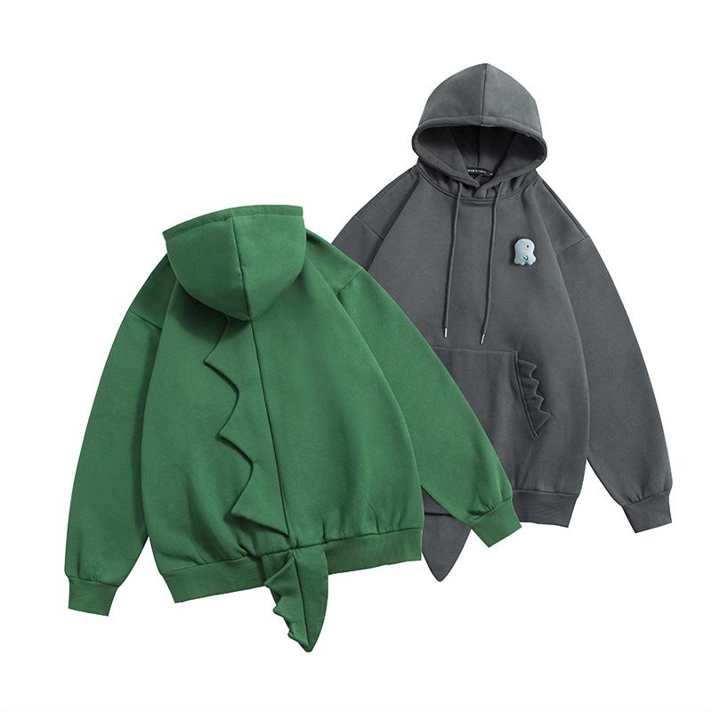 HeyHenry Unisex Dinosaurier Kapuzenpullover - Schickes Herbst-Plüsch-Design