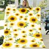 Large Sunflower Print Flannel Throw Blanket Soft, Cozy, Allseason Geometric Floral Design for Sofa, Bed, Or Camping, Sofa Throw Geometric Pattern Poly