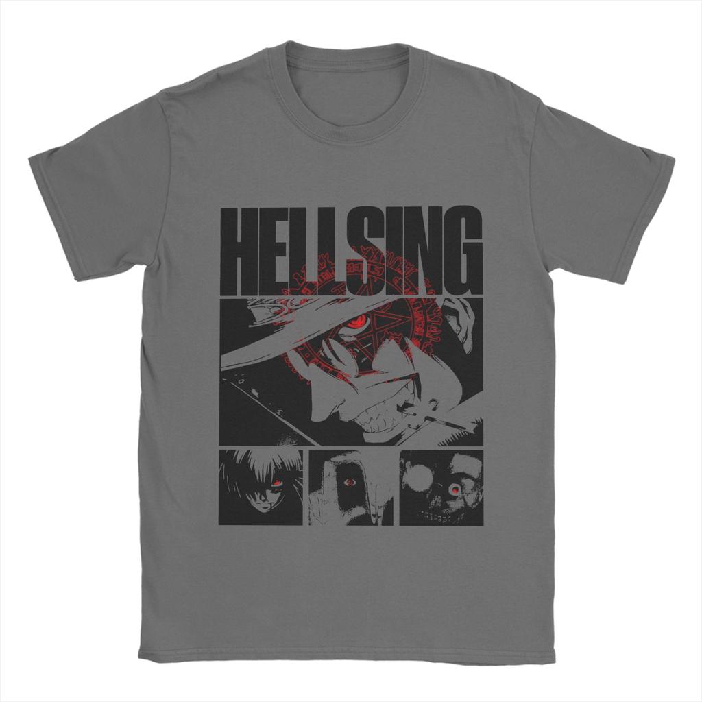 Funny Hellsings   T-Shirt for Men Crewneck 100% Cotton T Shirt  Short Sleeve Tees Printing Tops