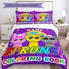 Set Biancheria da Letto Sprunki con Nome Personalizzato da 3 Pezzi, Chiusura con Bottoni, Include 1 Copripiumino e 2 Federe, Morbido e Confortevole per Tutte le Stagioni.