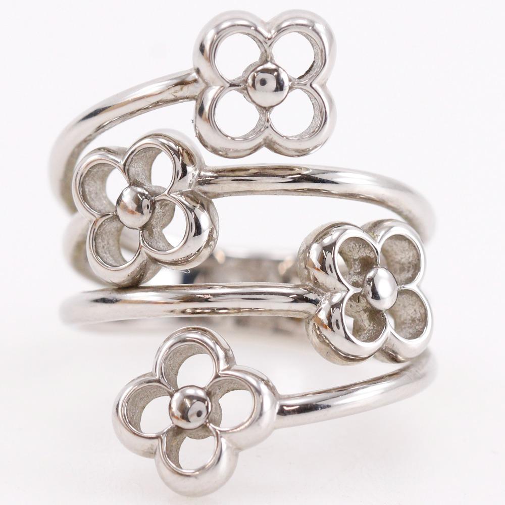 LOUIS VUITTON Ring Flower Full Ring M68130 Silver metallic #5.1(US Size) 5.0g Women Used