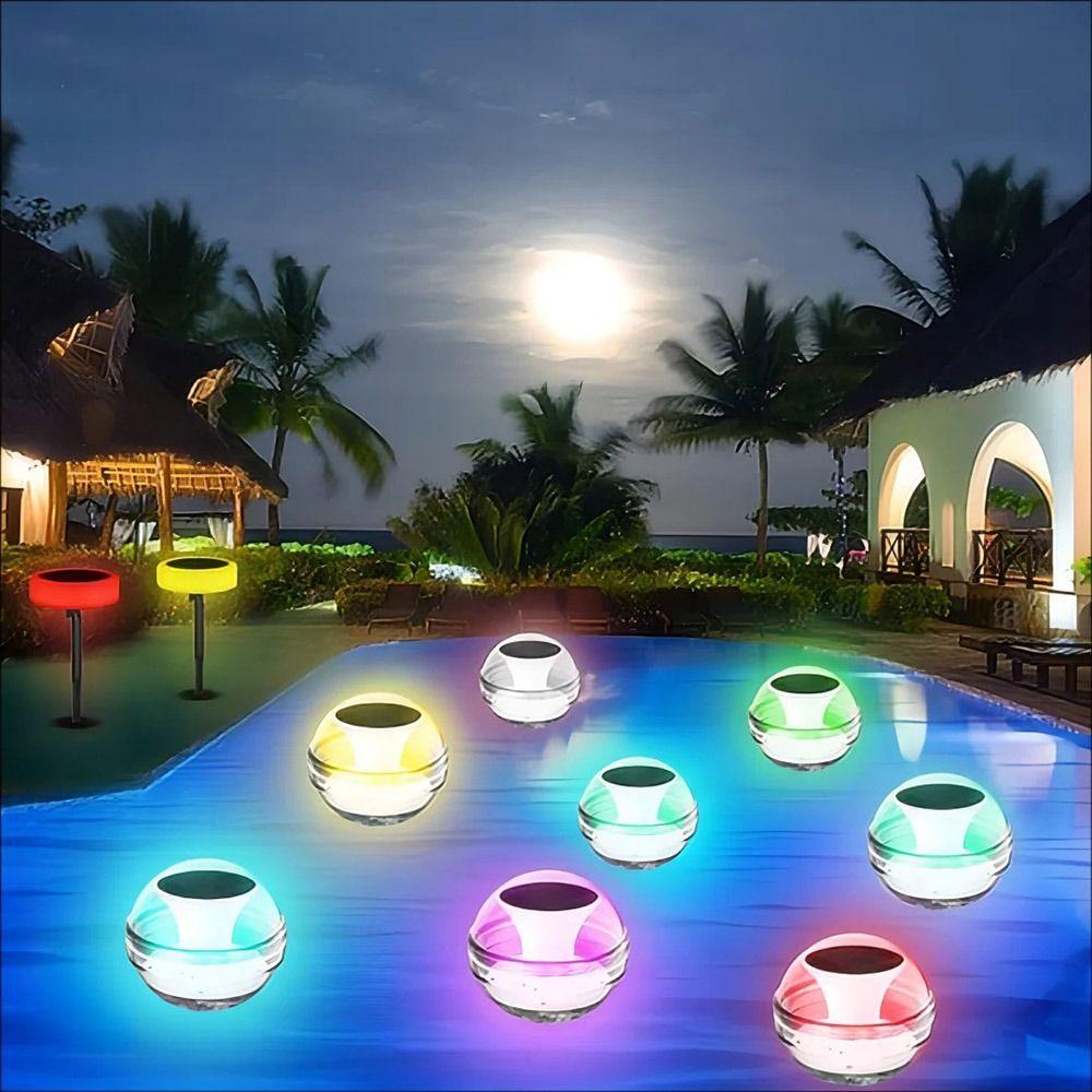 Solar Powered Solar Water Floating Light Color Changing Ambient Decorative Lamp  Courtyard Pool