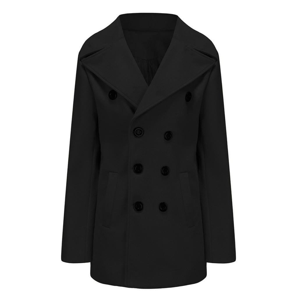 Nuovo Cappotto di Lana da Uomo Stile Britannico di Media Lunghezza, Caldo Cappotto di Lana Mista Autunno Inverno, Capo d'Abbigliamento da Uomo Popolare per Crossborder Europeo Americano