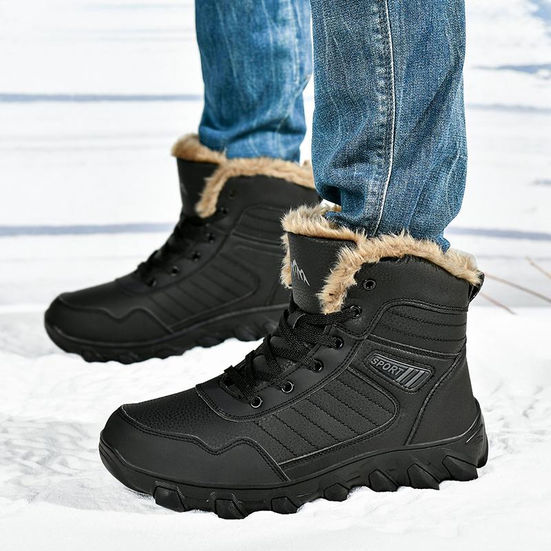Russian Style Men's Winter Waterproof Outdoor Ankle Snow Boots Warm Anti-skid High Top Cold Weather Footwear for Men