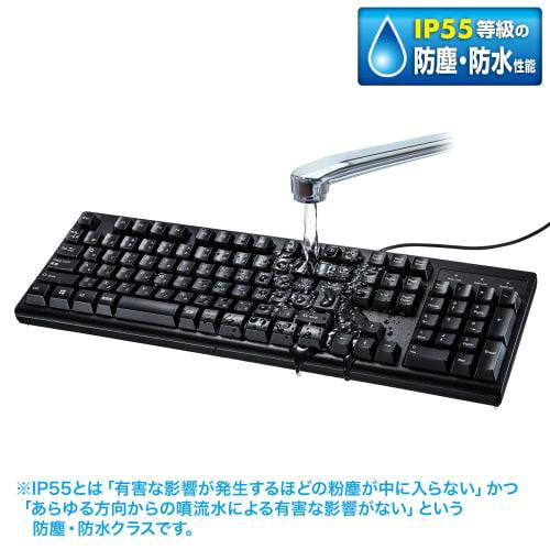 Sanwa Supply Keyboard, Wired USB Connection, Antibacterial, Waterproof, Dustproof Type, Japanese 109 Keys, Black SKB-BS6BK
