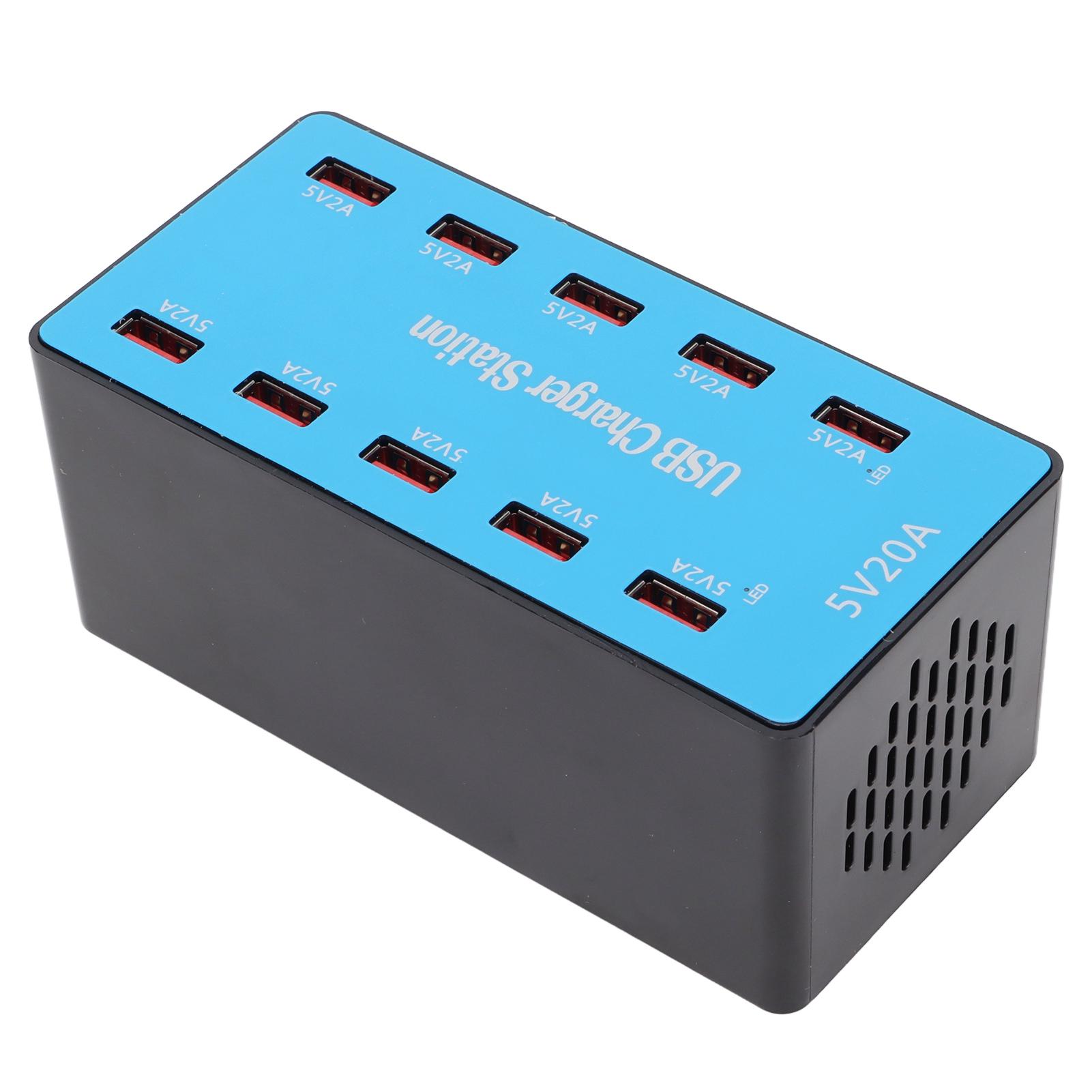 

WLXA5B 10-портовая USB-зарядная станция 100 Вт Многопортовый интеллектуальный USB-концентратор для быстрой зарядки US Plug