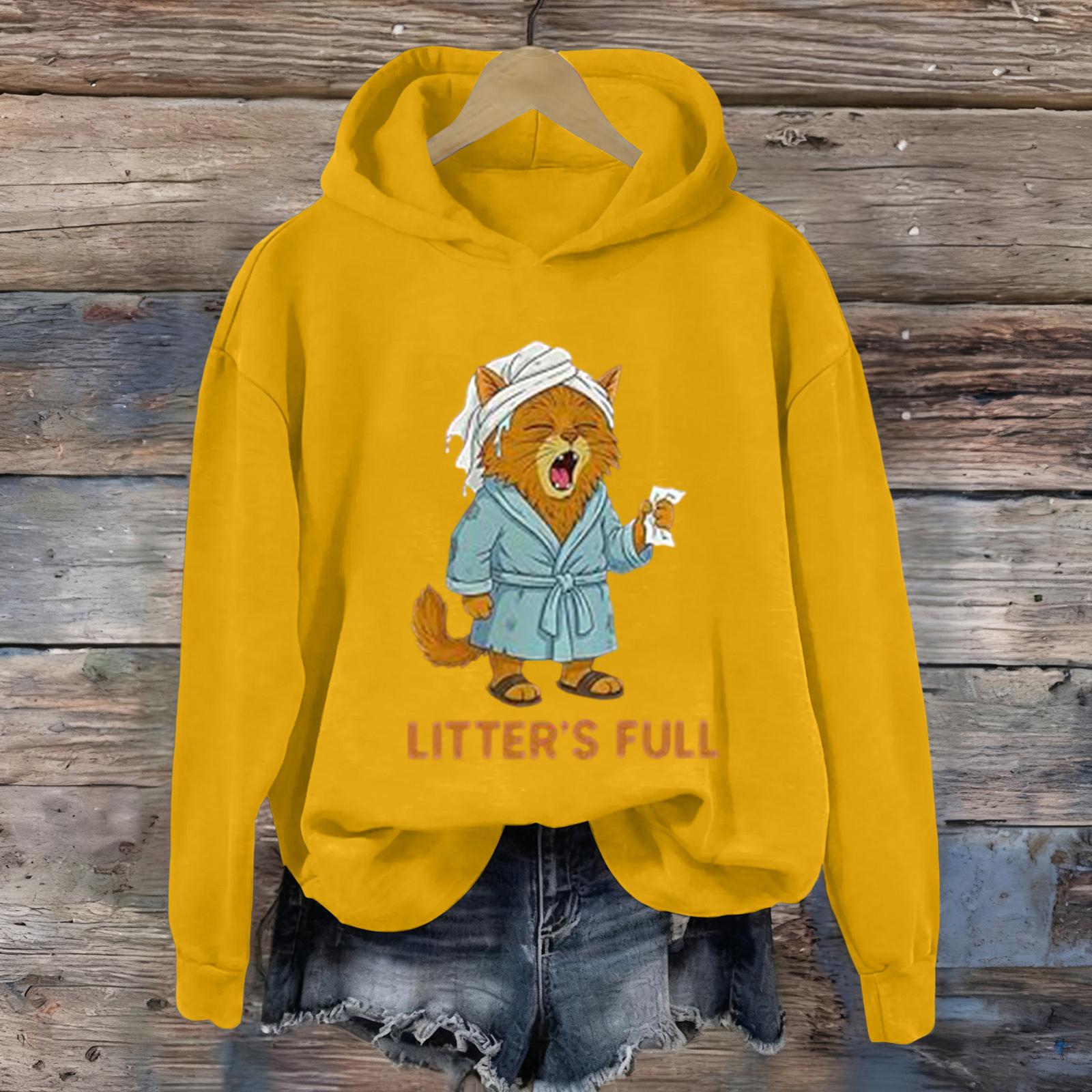 

Women s Fashion Daily Versatile Casual Sweatshirts Long Sleeve Hooded Top Sweatshirts XL жёлтый