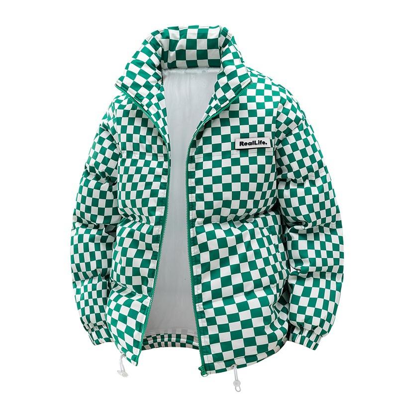 

Квадратная хлопковая одежда Мужская и женская Параграф Зимняя Свободная Утолщенная Хлопковая одежда Параграф для пары Воротник-стойка Хлопковая куртка Мужская L