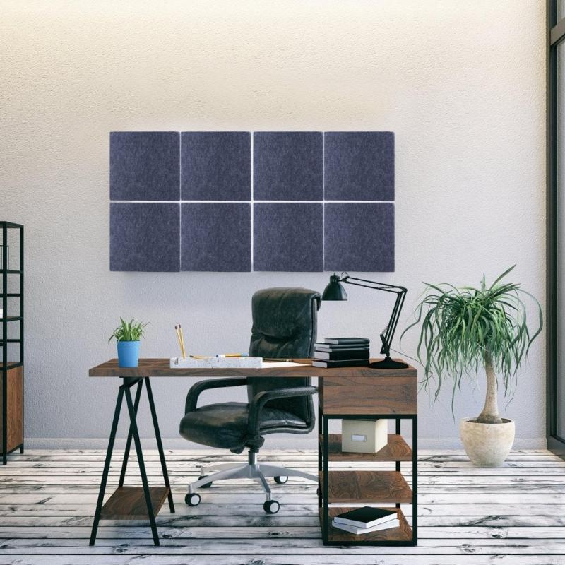 62KD Office and School Supplies 8 Felts Wall Tile for Notices with Removable Adhesive