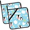 Vintage Floral Pot Holders Set of 2,Kitchen Heat Resistant Potholder for BBQ Cooking Baking,Food Hot Pad for Women Men