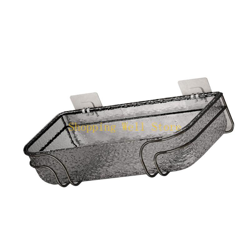 KX4B Large Capacity Bathroom Shelves Functional Organizers Wall Mounted Shower Storage Basket for Bathroom Kitchen