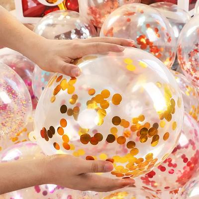 12 Zoll Latex Transparent Ballon Stern Konfetti Ballons Metallic Folie Konfetti Dusche Geburtstagsfeier Hochzeitsdekoration Ball