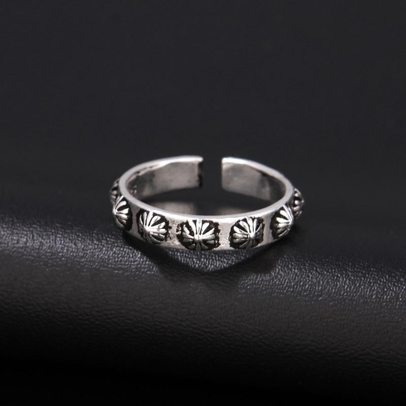 Vintage Silver Big East Gate Cross Ring Female Croix Punk Trend Men'S And Women'S Open Index Finger Ring