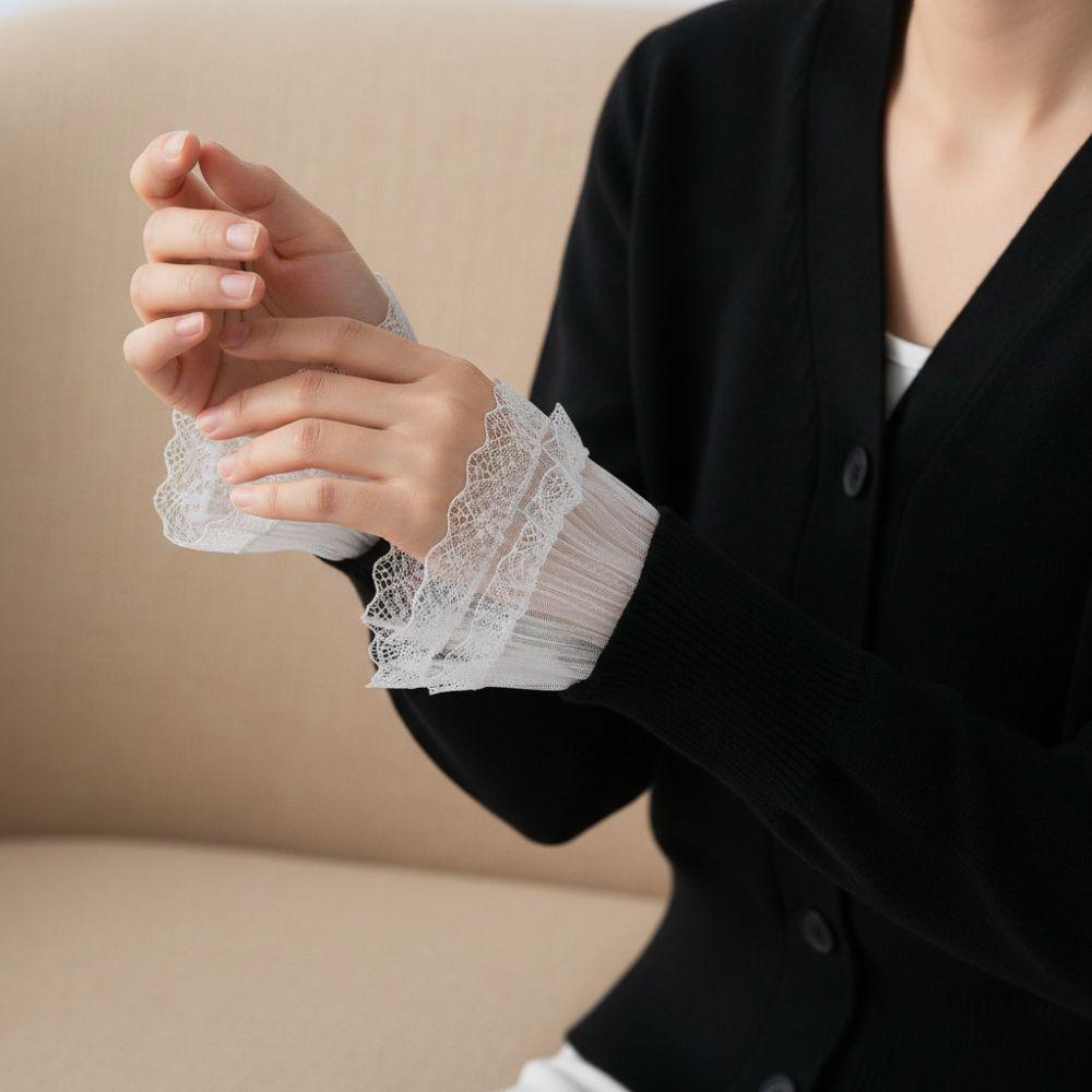 White Black Fake Cuff Detachable Lace Cuff New False Sleeve Cuffs