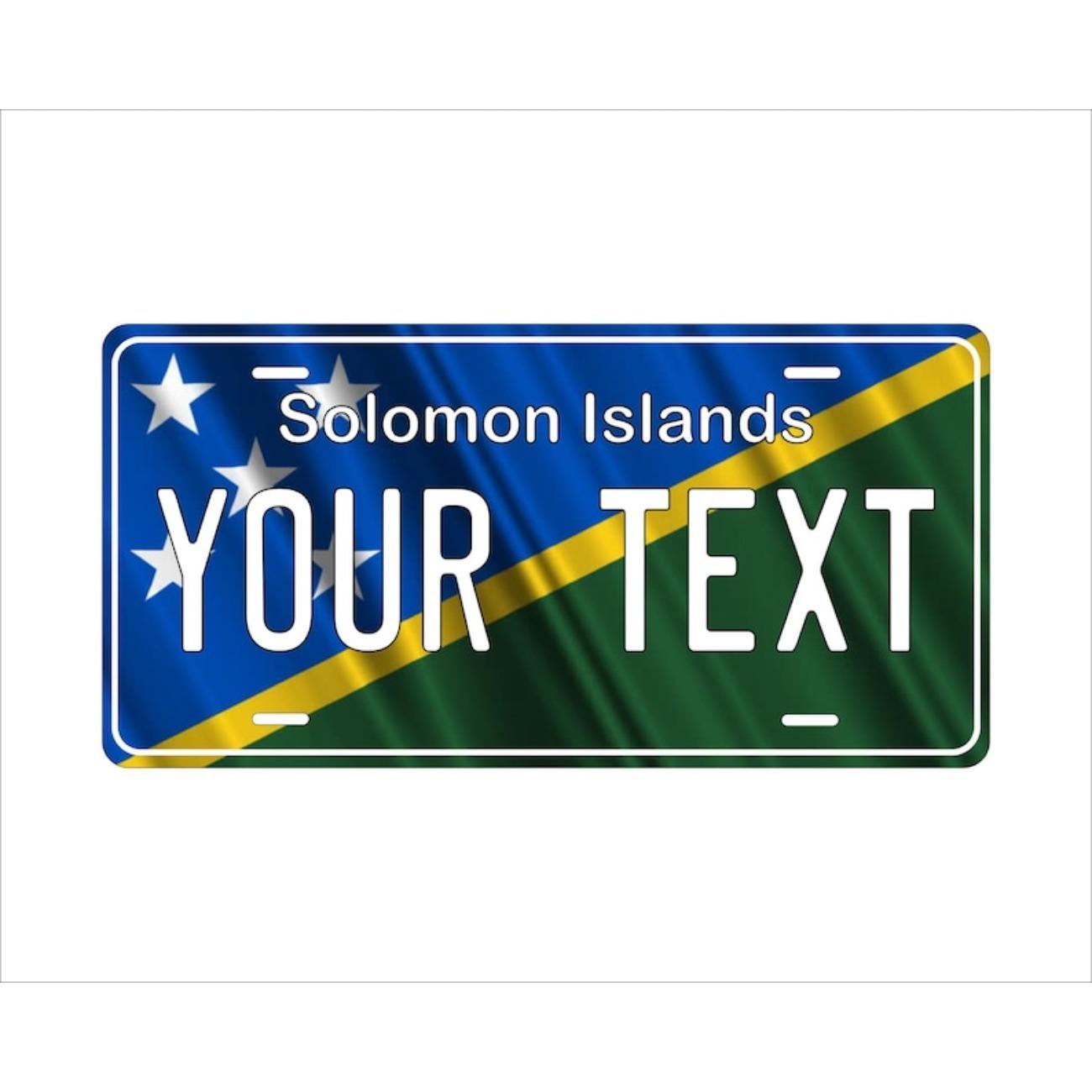 Personalized Solomon Islands Flag Wave Metal Sign Car Home Wall Decor белый