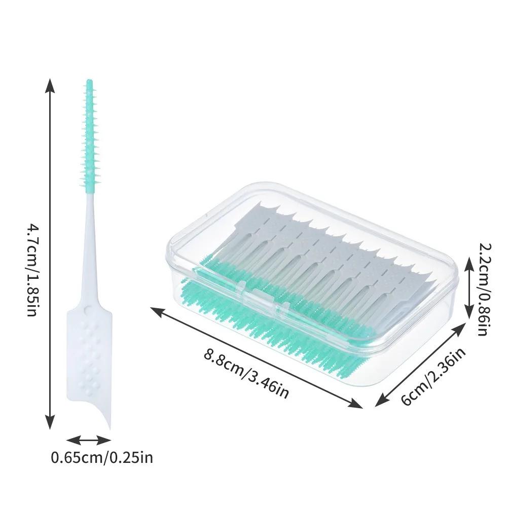 100-200Pcs/box Soft Rubber Teeth Cleaning Tools Interdental Brush Dental Toothpicks Between Teeth Toothbrush Oral Hygiene Care