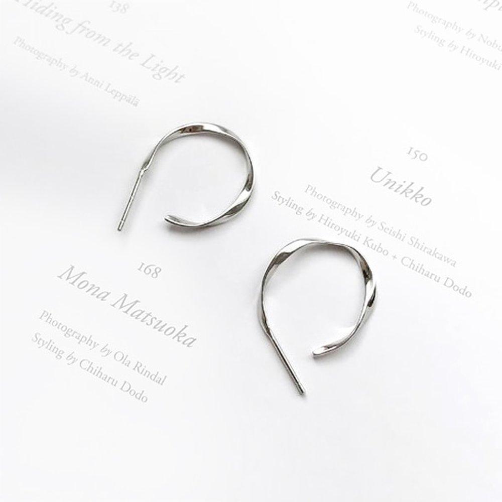 S925 Silver Natural Rotating Ring Piercing Silver Earrings (1 Pair) P0884