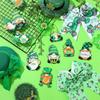 10 Pcs St Patrick S Day Faceless Leprechaun Hanging Decorations Unique 2D Flat Wooden Ornaments for Home Party Festival