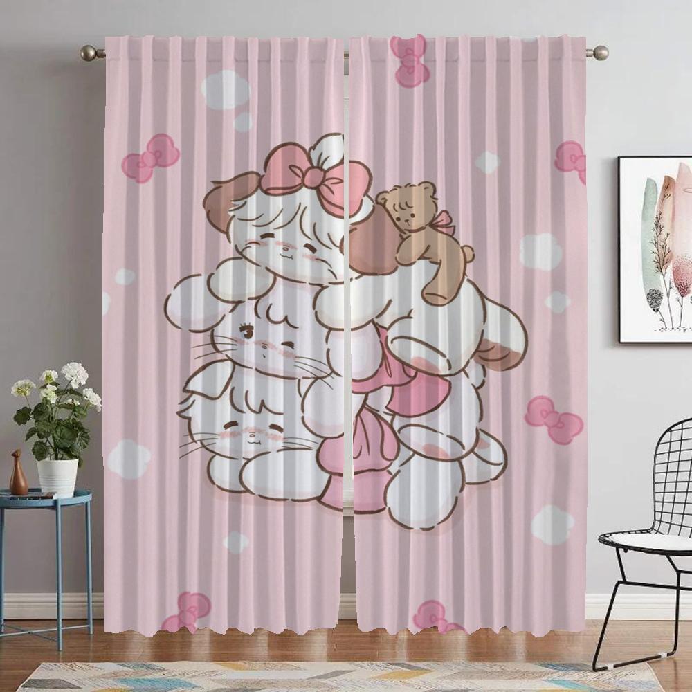 Mikko Curtains for Bedroom Anti-mosquito Curtains 2 Pieces Shades Halloween Decoration Partition Window Curtain for Room 2 Panel