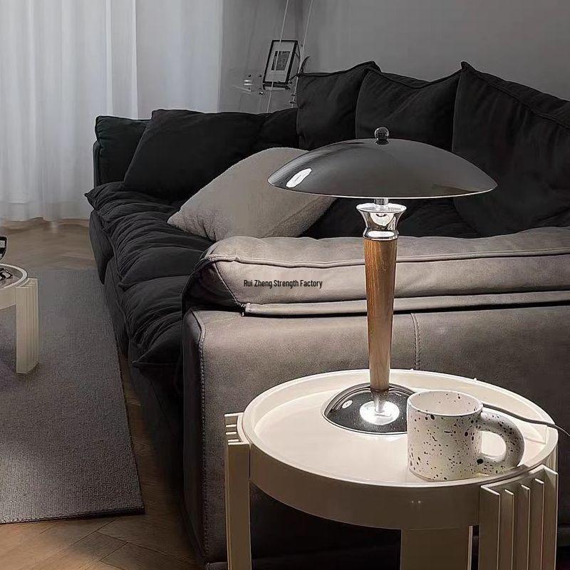 Vintage American Bauhaus Solid Wood Table Lamp for Living Room, Study, Bedroom, or Bedside - Simple Retro Decor.