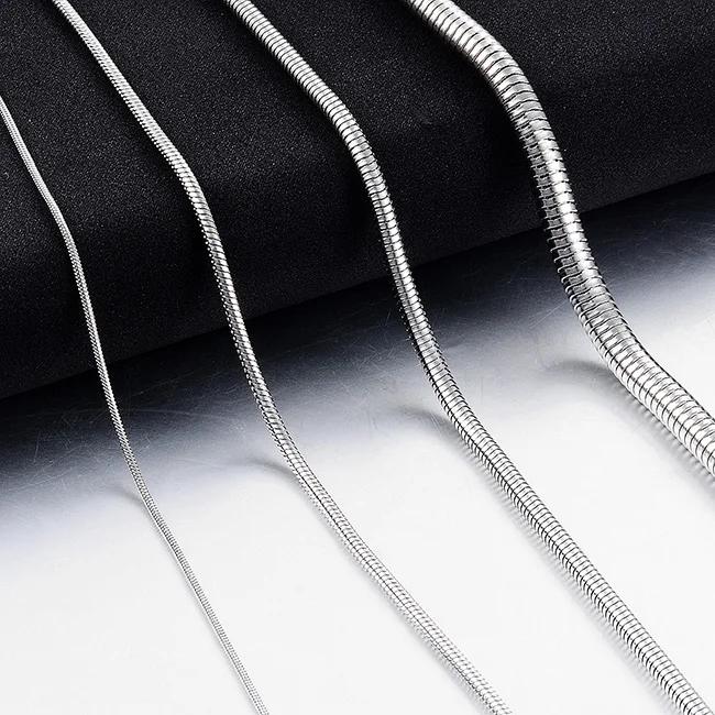 Yadreva Hip-Hop Stainless Steel Keel Round Snake Chain Gold Color Fashion Men And Women Jewelry