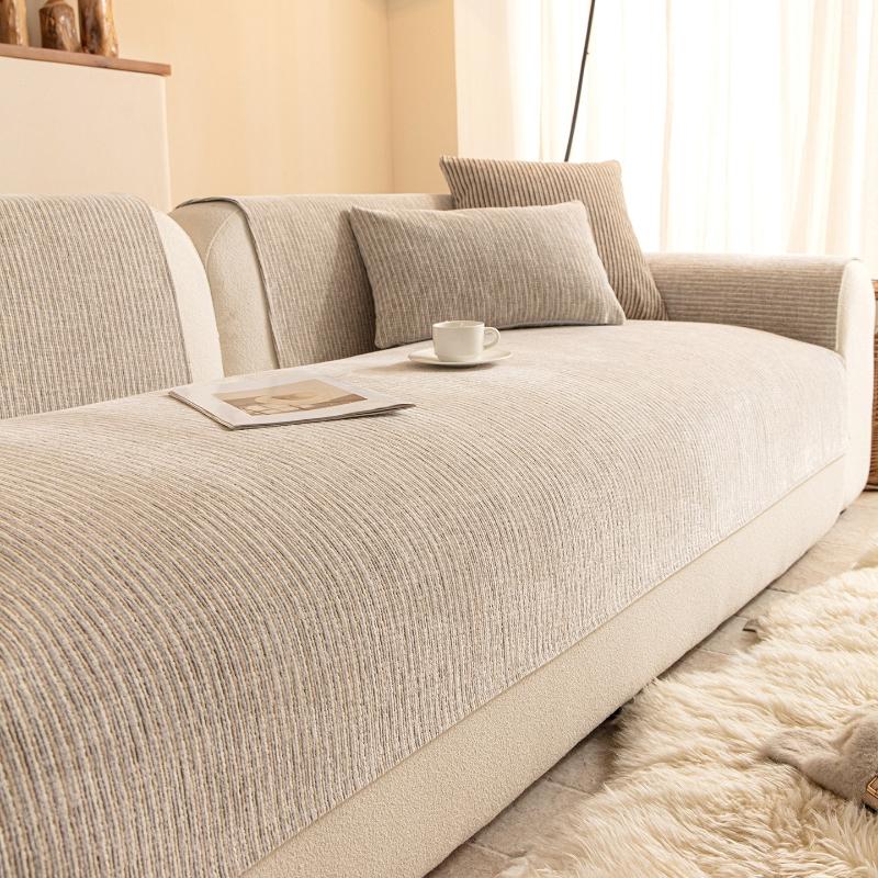 New Couch Protection Cover Sofa Mats Wear-Resistant Sofa Cover Simple Stripe Couch Pads Universal Dustproof Cloths Can Be Reused