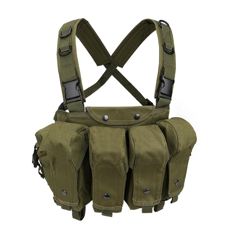 

Tactical Vest MOLLE CS Training Equipment Hunting Chest Vest Security Quick Release AK Belly Pocket Vest Hunting Equipment one size fits all армія зелений колір