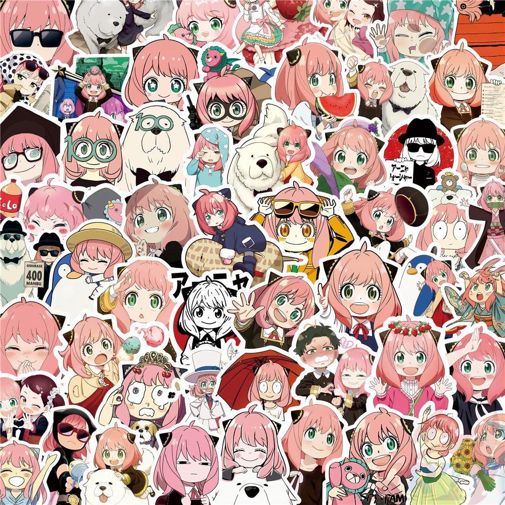 100Pcs/Set Anya Forger Stickers DIY Scrapbooks Album Decor Decals Stickers