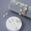 4Pcs High Quality Five Leaf Flower Botanical Jewelry Set Bracelet Necklace Earrings Bnagles Classic for Women Jewelry Clover
