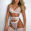 European & American Sexy Mesh Lingerie – Three-Piece Set