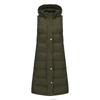Fashionable Women's Hooded Sleeveless Vest Long Solid Color Zipper Padded Thickened Jacket