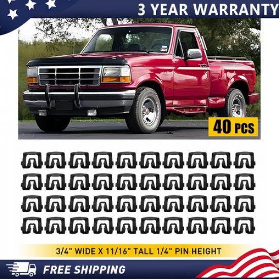 For 1964-1993 Ford Windshield & Rear Window Trim Molding Clips-- 40 clips I