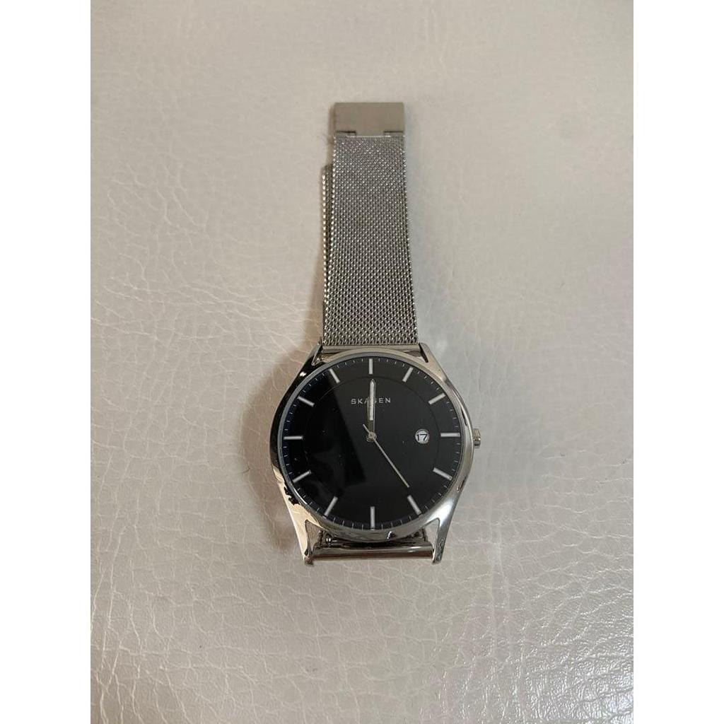 Used SKAGEN watch black dial silver