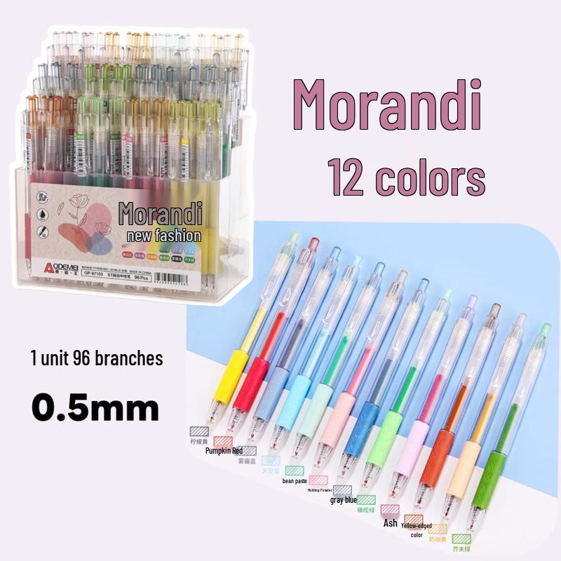 96-Piece Press-Type Neutral Pens Set | 0.5mm ST Needle Tube | Black & Red for Students and Office Use