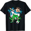 Dabbing Fußballjunge Usbekistan Fußballfan Trikot Flagge Sport T-Shirt