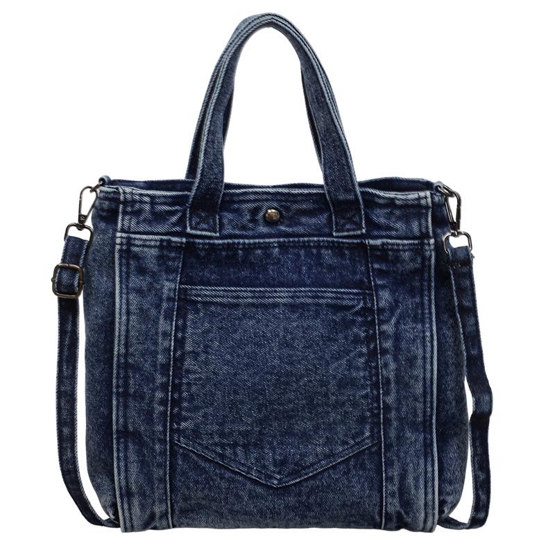 Korean Style Denim Shoulder Bag 2026: Versatile, Large Capacity Crossbody for School & Commute