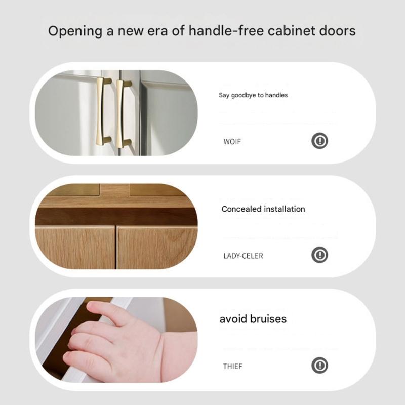 Cabinet Push Latches Push To Open Catches Lock Rebound Locking Catches Bounce Lock for Cabinet Drawer Wardrobe