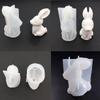 3D Kaninchen Silikonformen Osterhase Silikonformen für DIY Kunsthandwerk Gipsornament Osterdekorationen