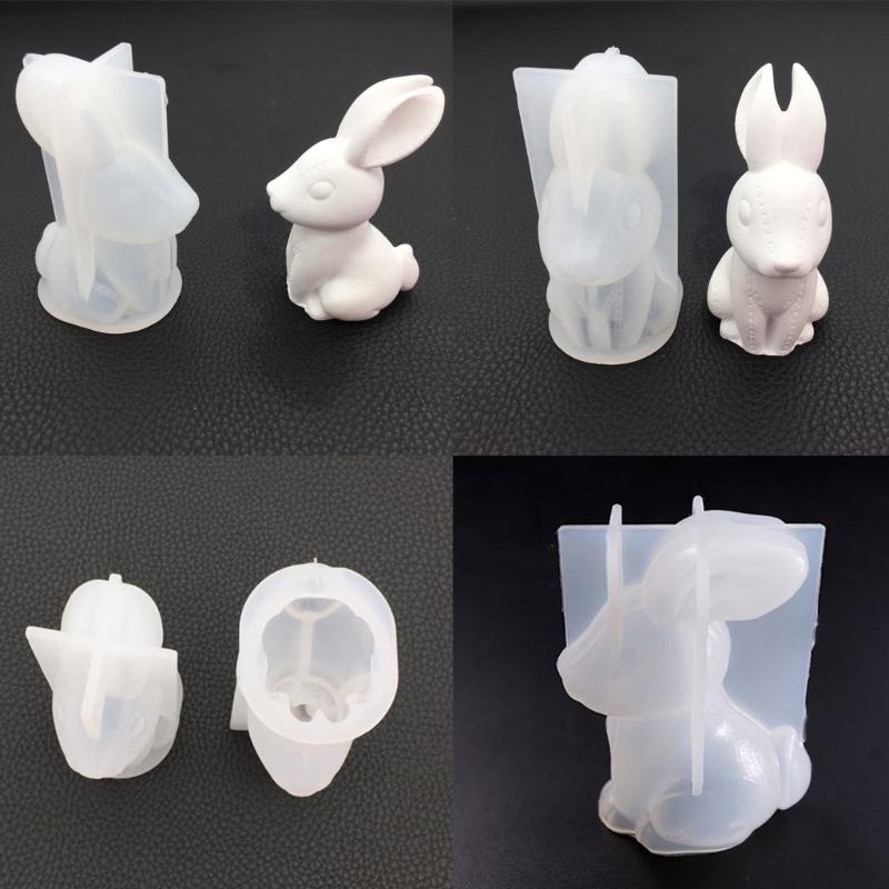 3D Kaninchen Silikonformen Osterhase Silikonformen für DIY Kunsthandwerk Gipsornament Osterdekorationen