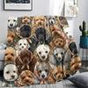 1PC Retro Pet Puppy Print Flannel Blanket, High quality All Seasons, Home Decor, Warmth and Comfort, Perfect for Christmas Gifts