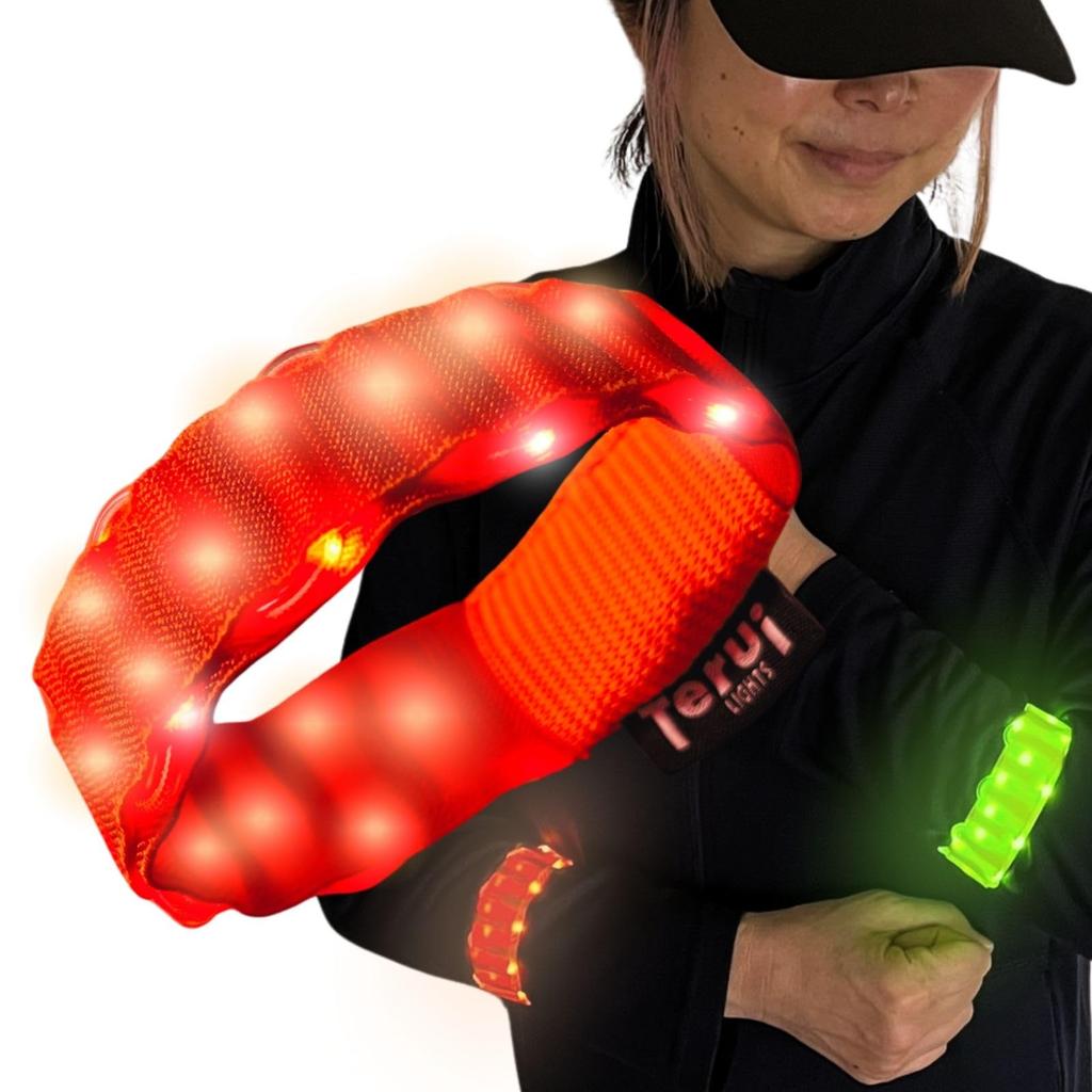 TERUI Lights Running Light LED Wristband Rechargeable Arm Telescopic Washable