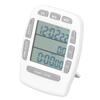 Triple Timer Clock Count Down Up 4.0x4.4cm LCD Display Multifunction White Builtin Battery