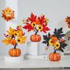 Artificial Pumpkin Maple Leaf wIth Light String Autumn Theme Party Decor Ornaments Thanksgiving Day Halloween DIY Decorations