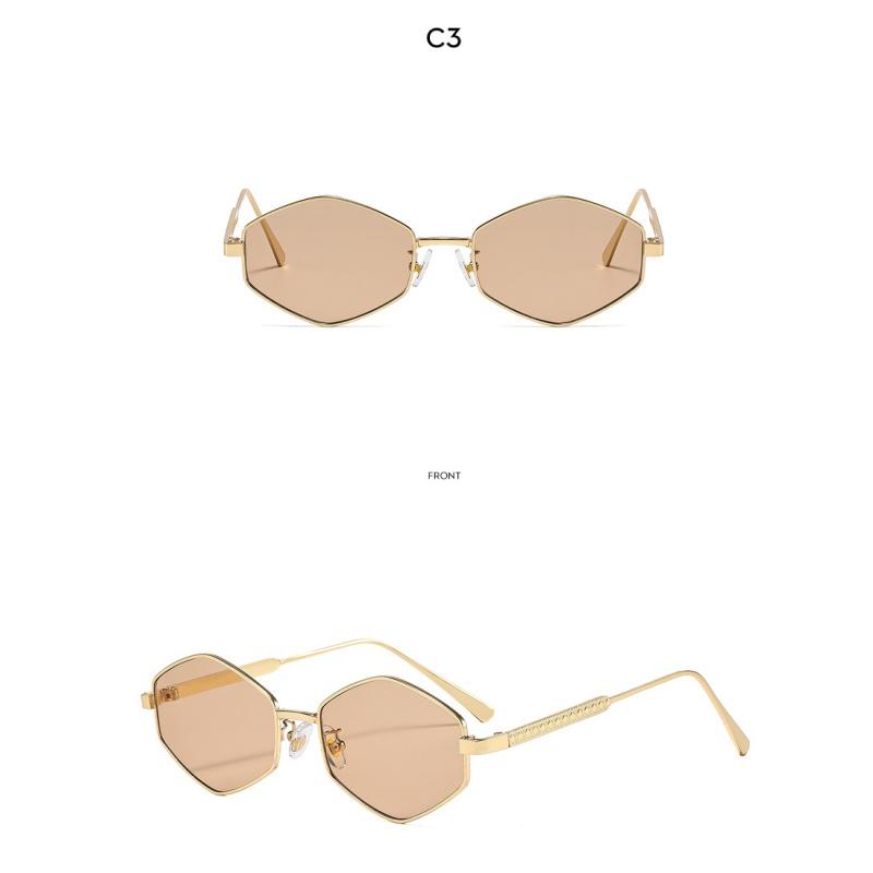 Women's sunglasses - unisex fashion polygonal metal sunglasses