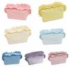 Solid Color Ruffle Makeup Bag Large Capacity Toiletry Organizer Creative Cosmetic Cases  Travel