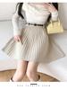 Minirock aus plissiertem Strick mit hoher Taille und Gürtel - Vielseitig, schlankmachend, elastische A-Linie für den Herbst